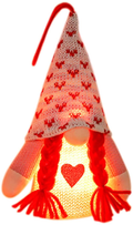 Valentines Day Gnome LED Lights, Glowing Dwarf Doll Plush Pendant Handmade Valentine'S Lights Toy Gifts Light up Valentine'S Day Pendant Home Office Table Decoration (A)