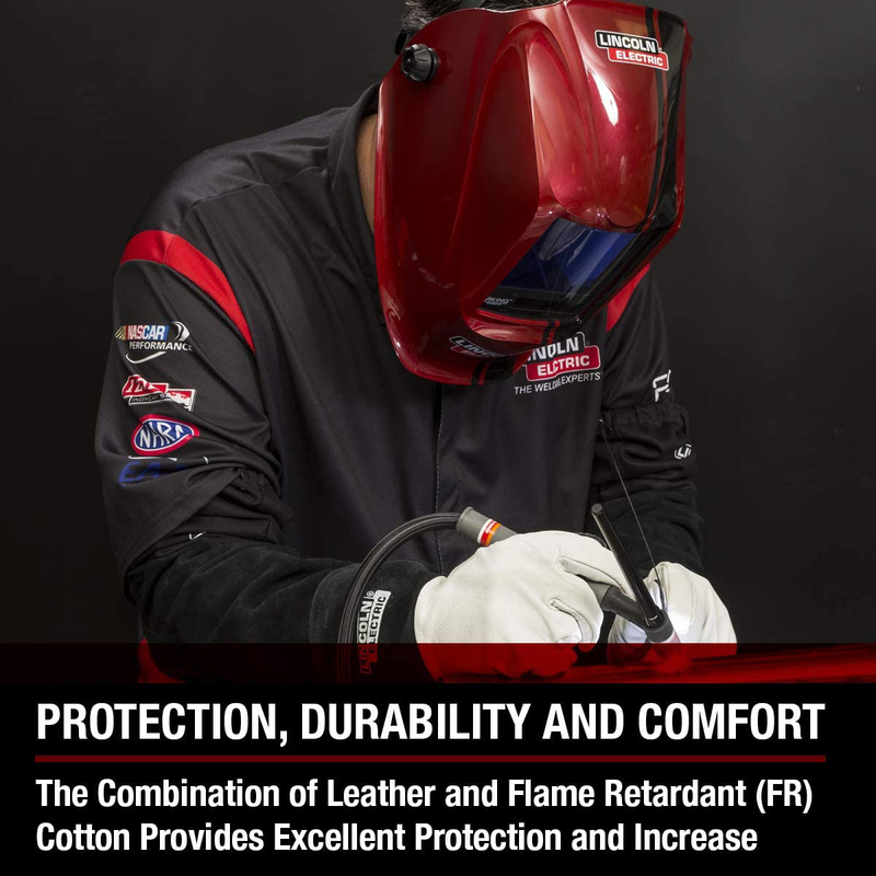 Lincoln Electric Welding Sleeves | Split Leather & Flame Resistant (FR) Cotton | Heat Resistance & Durability | K3111-ALL Hardware > Tool Accessories > Welding Accessories Lincoln Electric   