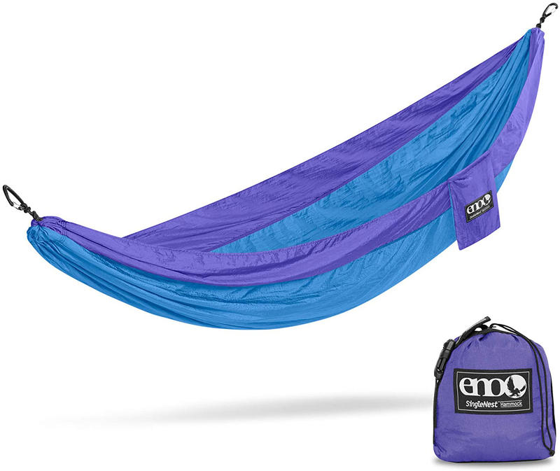 ENO, Eagles Nest Outfitters SingleNest Lightweight Camping Hammock Home & Garden > Lawn & Garden > Outdoor Living > Hammocks ENO Purple/Teal Standard Packaging One Size