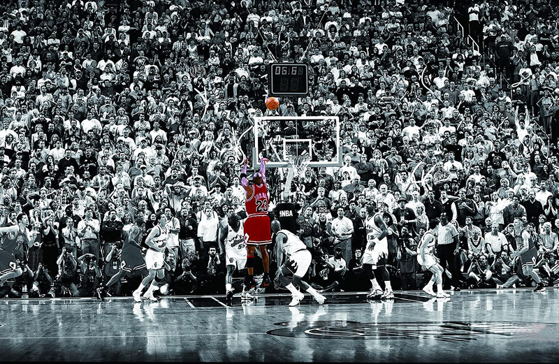 Michael Jordan Chicago Bulls Last Shot 1998 (Basketball) Sports Print - Matte Poster Frameless Gift 11 X 17 Inch(28Cm X43Cm) Home & Garden > Decor > Artwork > Posters, Prints, & Visual Artwork ARETE SCHOLARS FUND   