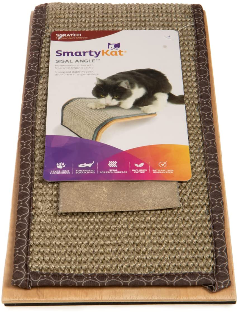 Smartykat Sisal Angle Cat Scratcher with Organic Catnip, Incline Scratching Ramp with Natural Sisal Surface Animals & Pet Supplies > Pet Supplies > Cat Supplies > Cat Beds SmartyKat   