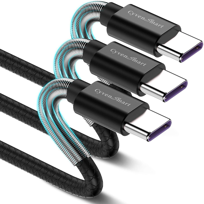 CyvenSmart [3 Pack 6ft] Compatible with Samsung Galaxy S10 S9 S8 Plus Cord Charger(3A Fast Charging), TPE USB C Cable,USB A to Type C Replacement for Samsung A10/A20/A51/Note 9/8,LG V50 V40 G8 G7 Electronics > Electronics Accessories > Power > Power Adapters & Chargers CyvenSmart black 10Foot 