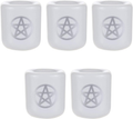Mega Candles - 5 pcs Ceramic Gold Pentacle Chime Ritual Spell Candle Holder - White Home & Garden > Decor > Home Fragrance Accessories > Candle Holders Mega Candles Silver  
