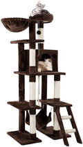 rabbitgoo Cat Tree Cat Tower 61" for Indoor Cats, Multi-Level Cat Condo with Hammock & Scratching Posts for Kittens, Tall Cat Climbing Stand with Plush Perch & Toys for Play Rest