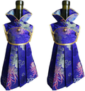 OOCC 2Pcs Chinese Brocade Dress Wine Bottle Cover China Dress Cheongsam Wine Bags Champagne Bags for Party Christmas Decorations Hotel Bar Kitchen Table Decor (Red-F) Home & Garden > Decor > Seasonal & Holiday Decorations& Garden > Decor > Seasonal & Holiday Decorations OOCC Blue  