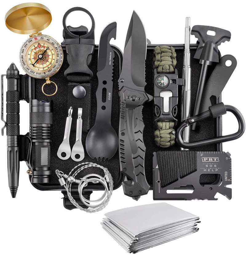 Gift for Men Dad Husband Him, Survival Kit 17 in 1, Survival Gear Tool Cool Gadgets Emergency Survival Gear and Equipment Christmas Stocking Stuffers for Families Hiking Camping Adventures Sporting Goods > Outdoor Recreation > Camping & Hiking > Camping Tools Verifygear   