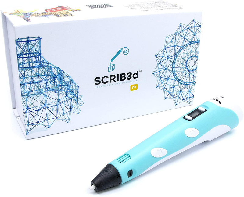 SCRIB3D P1 3D Printing Pen with Display - Includes 3D Pen, 3 Starter Colors of PLA Filament, Stencil Book + Project Guide, and Charger Electronics > Print, Copy, Scan & Fax > 3D Printer Accessories SCRIB3D   