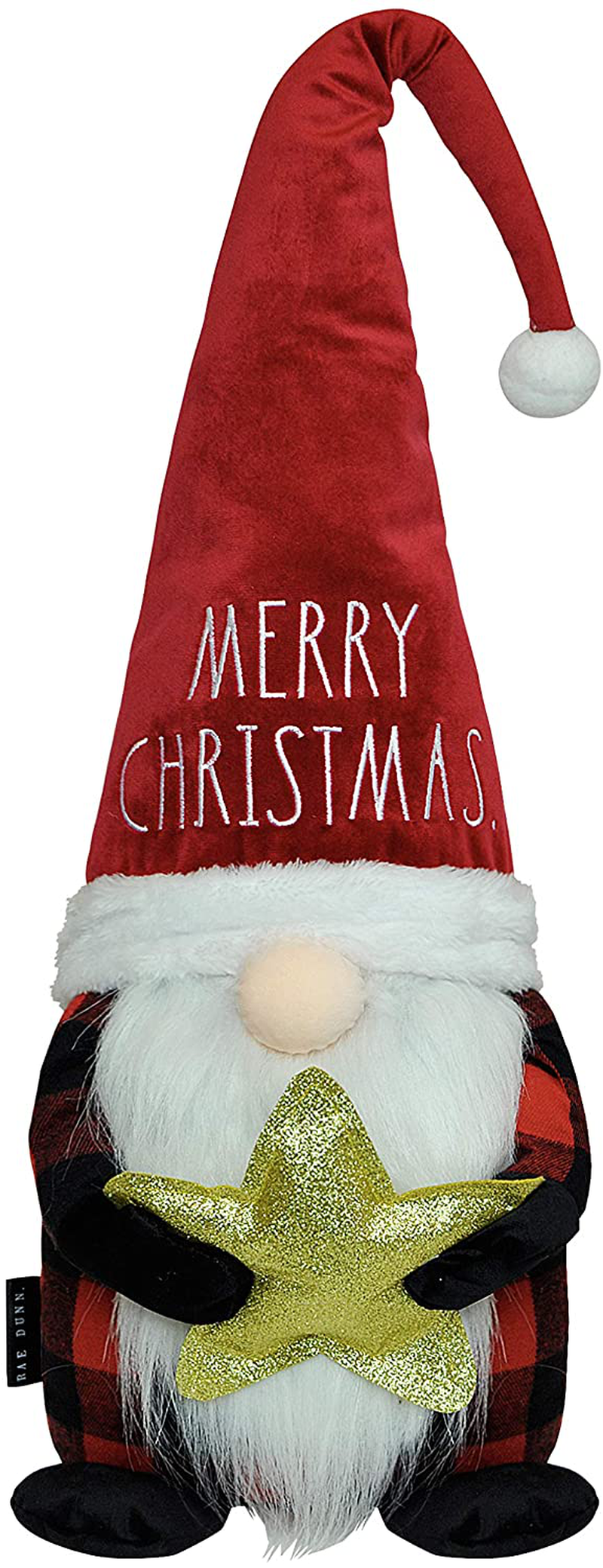 Rae Dunn Christmas Gnome Merry - 19 Inch Stuffed Plush Santa Figurine Doll with Felt Hat - Cute Ornaments and Holiday Decorations for Home Decor and Office Home & Garden > Decor > Seasonal & Holiday Decorations& Garden > Decor > Seasonal & Holiday Decorations Rae Dunn Red With Gold Star - Merry Christmas  