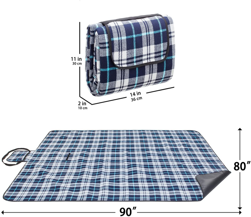 Extra Large Picnic & Outdoor Blanket with Waterproof Backing 90" x 80" White& Navy Blue Home & Garden > Lawn & Garden > Outdoor Living > Outdoor Blankets > Picnic Blankets Make it fun   