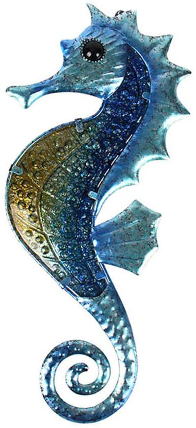 Liffy Metal Dolphin Wall Decor Outdoor Glass Art Hanging Sea Sculpture Blue Fish Decorations for Pool, Patio or Bathroom Home & Garden > Decor > Artwork > Sculptures & Statues LIFFY Blue  