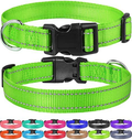 FunTags Reflective Nylon Dog Collar,Adjustable Pet Collars with Quick Release Buckle for Puppy Small Medium Large Dogs,18 Classic Solid Colors,4 Sizes Animals & Pet Supplies > Pet Supplies > Dog Supplies FunTags Green L - 1.0"x(16"-24") 