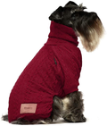 Fitwarm Thermal Knitted Dog Pajamas Pet Clothes Doggie Turtleneck PJS Lightweight Puppy Sweater Doggy Winter Coat Outfits Cat Jumpsuits Animals & Pet Supplies > Pet Supplies > Dog Supplies > Dog Apparel Fitwarm Wine Red Medium 