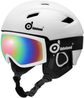 Odoland Snow Ski Helmet and Goggles Set, Sports Helmet and Protective Glasses - Shockproof/Windproof Protective Gear for Skiing, Snowboarding, Motorcycle Cycling, Snowmobile Sporting Goods > Outdoor Recreation > Winter Sports & Activities > Skiing & Snowboarding > Ski & Snowboard Helmets Odoland White Small(50-53cm) 