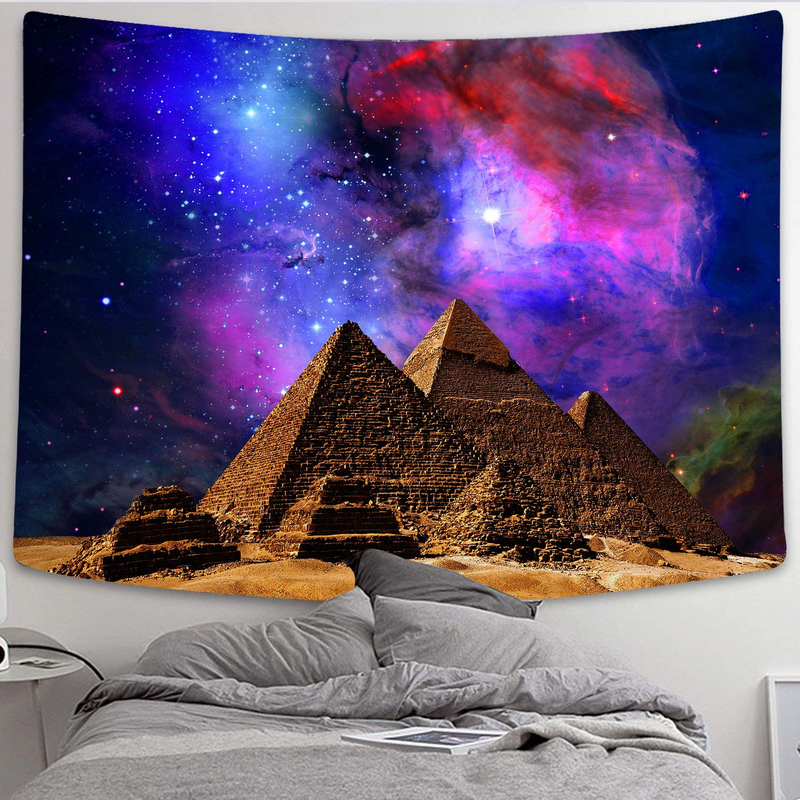 DBLLF Sacred Pyramid Tapestry Egypt Travel Tapestry Starry Sky Tapestry,Queen Size 80"x60" Flannel Art Tapestries,for Living Room Dorm Bedroom Home Decorations DBZY331 Home & Garden > Decor > Seasonal & Holiday Decorations& Garden > Decor > Seasonal & Holiday Decorations DBLLF   