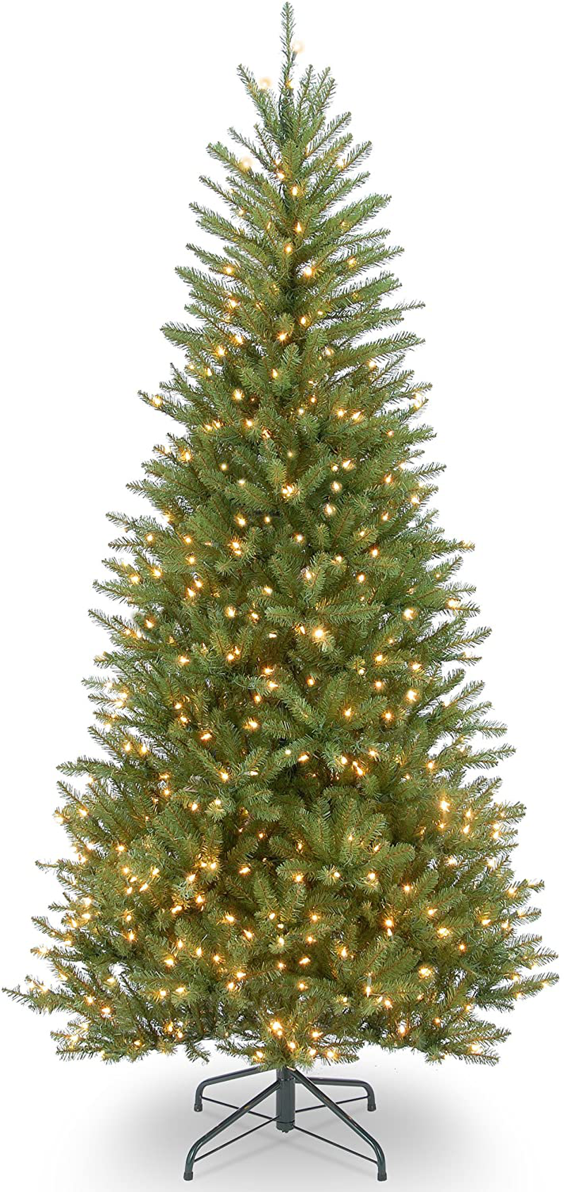 National Tree Company Pre-lit Artificial Christmas Tree | Includes Pre-strung White Lights and Stand | Dunhill Fir Slim - 6.5 ft Home & Garden > Decor > Seasonal & Holiday Decorations > Christmas Tree Stands National Tree Company 6.5 ft  