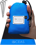 Oceas Outdoor Pocket Blanket - Ideal Sand Proof and Waterproof Picnic Blanket for Beach, Hiking, and Festival Use - Foldable and Compact Mat Easily Fits Into Small Portable Bag Home & Garden > Lawn & Garden > Outdoor Living > Outdoor Blankets > Picnic Blankets Oceas Blue  