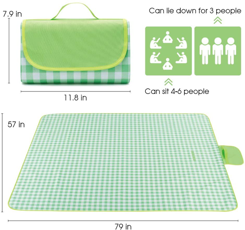 Supzone Family Picnic Blanket Foldable 57"x 79" Large Picnic Mat Outdoor Thick Waterproof Sandproof Picnic Blanket Mat for Spring Summer Park Outing Grass Beach Camping Mat-Classic Plaid Home & Garden > Lawn & Garden > Outdoor Living > Outdoor Blankets > Picnic Blankets Supzone   