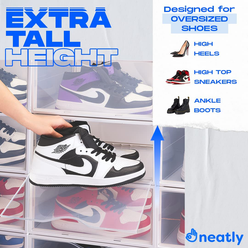 Shoe Storage Boxes, Shoe Display Case Sneaker Storage, Shoe Boxes Clear Plastic Stackable, Clear Shoe Organizer for Closet, Clear Shoe Boxes Stackable, Shoe Containers Stackable Shoe Boxes Shoe Holder Furniture > Cabinets & Storage > Armoires & Wardrobes GDTIMES   