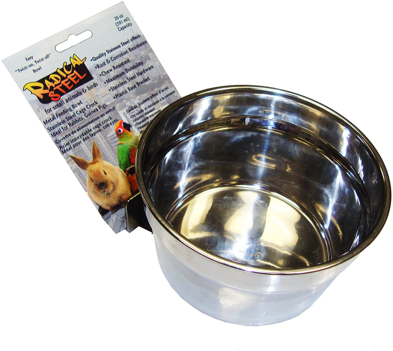 Lixit Quick Lock Cage Bowls for Small Animals and Birds. Animals & Pet Supplies > Pet Supplies > Bird Supplies > Bird Cage Accessories > Bird Cage Food & Water Dishes TopDawg Pet Supply Stainless 20 oz 