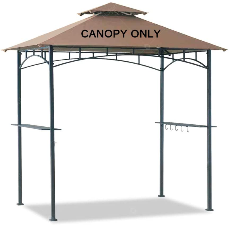 Hofzelt 5x8 Grill Gazebo Replacement Canopy BBQ Tent Double Tiered Roof Top Cover fit for Model L-GG001PST-F (Khaki) Home & Garden > Lawn & Garden > Outdoor Living > Outdoor Structures > Canopies & Gazebos Hofzelt   