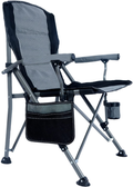 Lamberia Folding Camping Chair for Adults Heavy Duty 330 LBS Capacity Outdoor Camp Chair Thicken 600D Oxford Mesh Back Quad with Arm Rest Cup Holder and Portable Carrying Bag(Xl,Blue) Sporting Goods > Outdoor Recreation > Camping & Hiking > Camp Furniture Lamberia Light Grey  