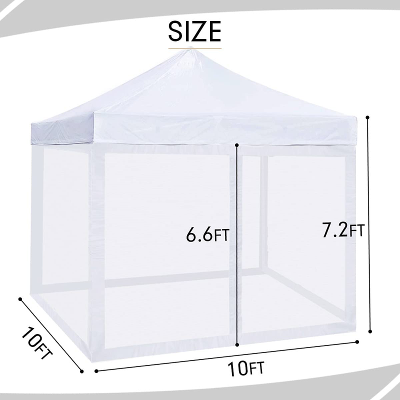Ontheway Mesh Sidewalls for 10' x 10' Pop-Up Tent Canopy, Zipper Mosquito Netting for Patio Gazebo (Mesh Sidewalls Only) Home & Garden > Lawn & Garden > Outdoor Living > Outdoor Structures > Canopies & Gazebos ontheway   