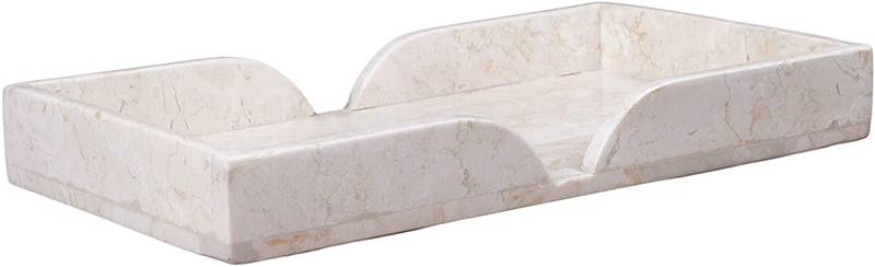 Creative Home Natural Champagne Marble Arch Vanity Tray Decorative Tray Jewelry Organizer Candle Holder Countertop Organizer, Beige, Large Home & Garden > Decor > Decorative Trays Creative Home Scalloped Tray  