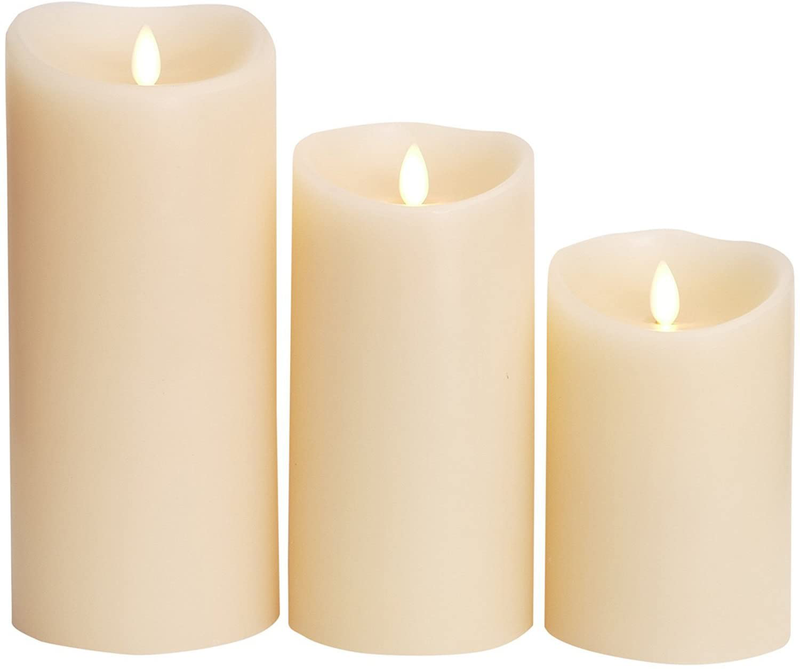 Darice Luminara Flameless Candle - Ivory Wax Unscented Classic Pillar - 5 in