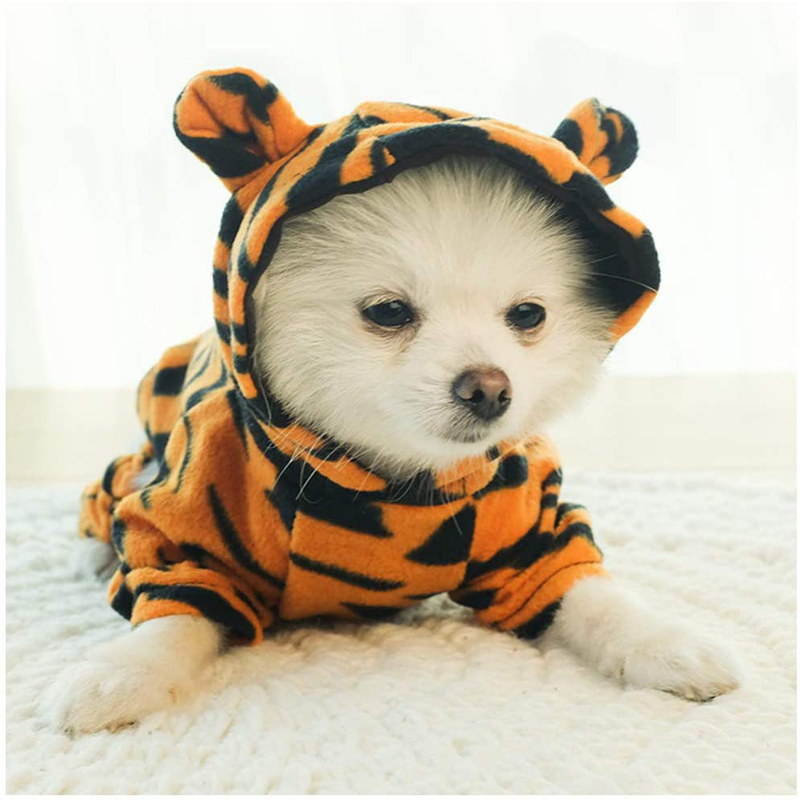 HOTUMN Halloween Dog Costume Pet Tiger Cosplay Tiger Clothes Cat Hoodie Coat Dogs Warm Apparel and Pet Winter Clothes Animals & Pet Supplies > Pet Supplies > Cat Supplies > Cat Apparel HOTUMN   