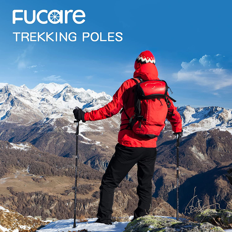 Fucare Trekking Poles for Hiking, Hiking Sticks Nordic Walking Sticks 2 Pack Collapsible Aluminum 7075 with Quick Flip Lock, Adjustable Camping Poles Outdoor Backpacking Hiking Poles for Man Women Sporting Goods > Outdoor Recreation > Camping & Hiking > Hiking Poles Fucare   