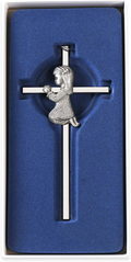 Silver Boy Wall Cross, Blessing Baby Plaque Wall Decor, for First Holy Communion, Baptism Cross for Boy, Birthday, Baby Shower, Christening(Boy) Home & Garden > Decor > Seasonal & Holiday Decorations TRULIVA Girl  