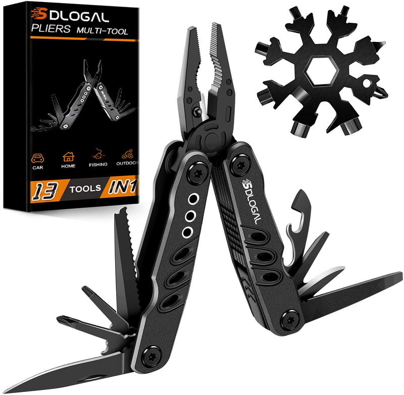 Sdlogal Multitool Camping Accessories 15 in 1 Tool Hatchet with Axe Hammer Saw Screwdrivers Pliers Wirecutter,5-In-1 Paracord Bracelet, Anniversary Birthday Cool Stuff Gifts for Dad Boyfriend Husband Sporting Goods > Outdoor Recreation > Camping & Hiking > Camping Tools sdlogal 13in1 Multitool Knife  