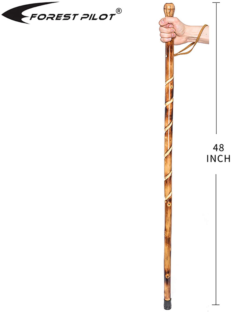 FOREST PILOT Big Ball Head Wooden Walking Stick with a Compass (Nature Color, 48 Inches, One Piece) Sporting Goods > Outdoor Recreation > Camping & Hiking > Hiking Poles FOREST PILOT   