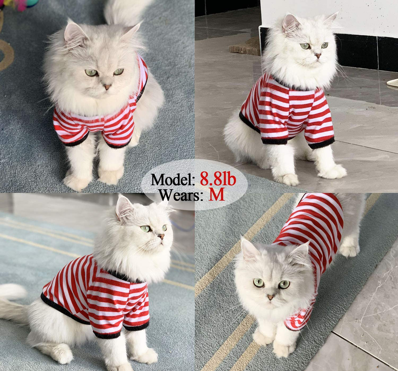Dog Shirt Pet Clothes Cotton Striped Clothing, 2 Pack Puppy Vest T-Shirts Outfits for Dogs and Cat Apparel, Doggy Breathable Soft Shirts for Small Medium Large Dogs Kitten Boy and Girl… Animals & Pet Supplies > Pet Supplies > Cat Supplies > Cat Apparel Tealots   