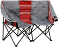 Sunnyfeel Double Folding Camping Chair, Oversized Loveseat Chair, Heavy Duty Portable/Foldable Lawn Chair with Storage for Outside/Outdoor/Travel/Picnic, Fold up Camp Chairs for Adults 2 People Sporting Goods > Outdoor Recreation > Camping & Hiking > Camp Furniture SUNNYFEEL Grey  
