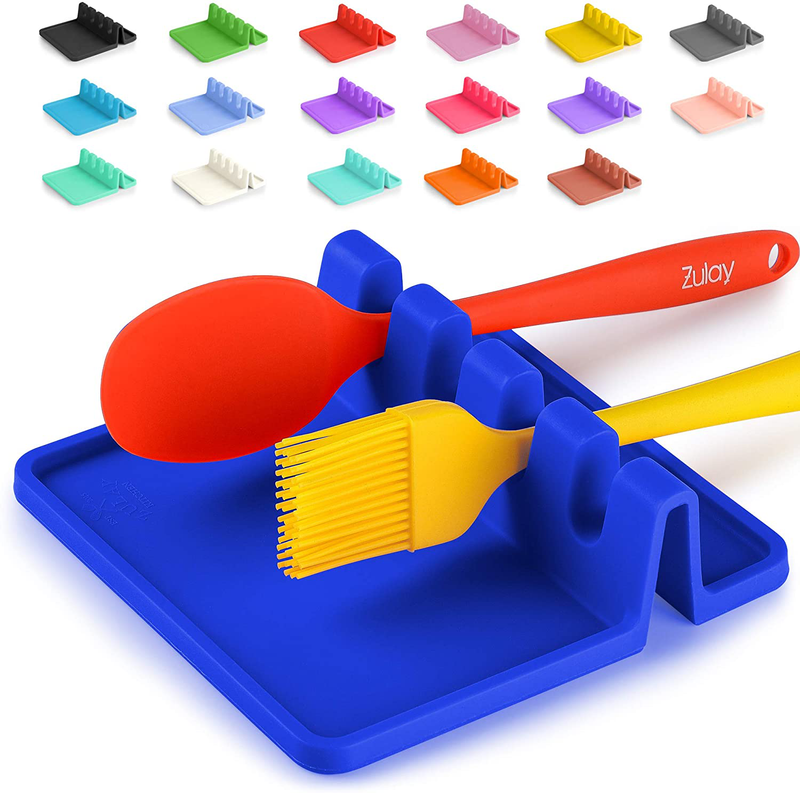 Silicone Utensil Rest with Drip Pad for Multiple Utensils, Heat-Resistant, BPA-Free Spoon Rest & Spoon Holder for Stove Top, Kitchen Utensil Holder for Spoons, Ladles, Tongs & More - by Zulay Home & Garden > Kitchen & Dining > Kitchen Tools & Utensils Zulay Kitchen Turkish Sea  