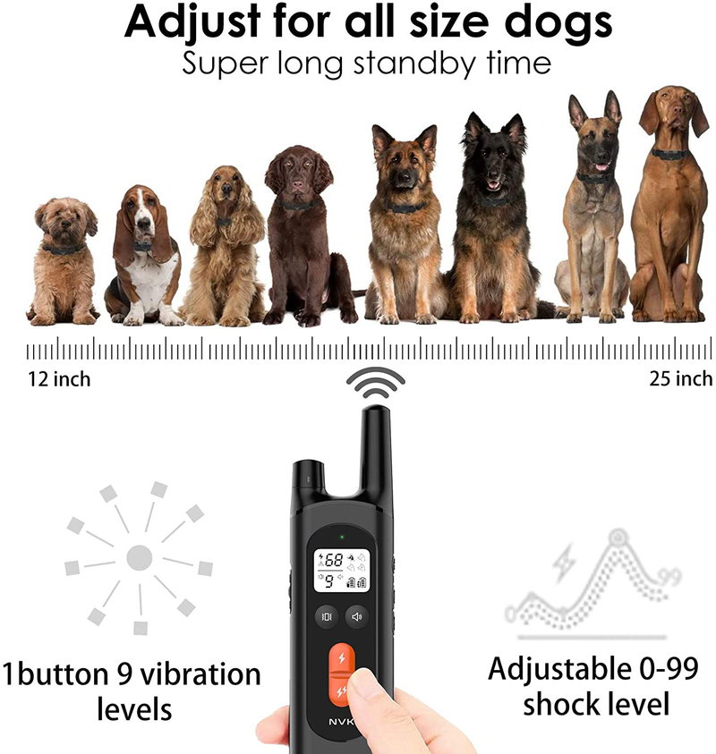 NVK Dog Training Collar - 2 Receiver Rechargeable Collars for Dogs with Remote, 3 Training Modes, Beep, Vibration and Shock, Waterproof Training Collar2 Animals & Pet Supplies > Pet Supplies > Dog Supplies NVK   