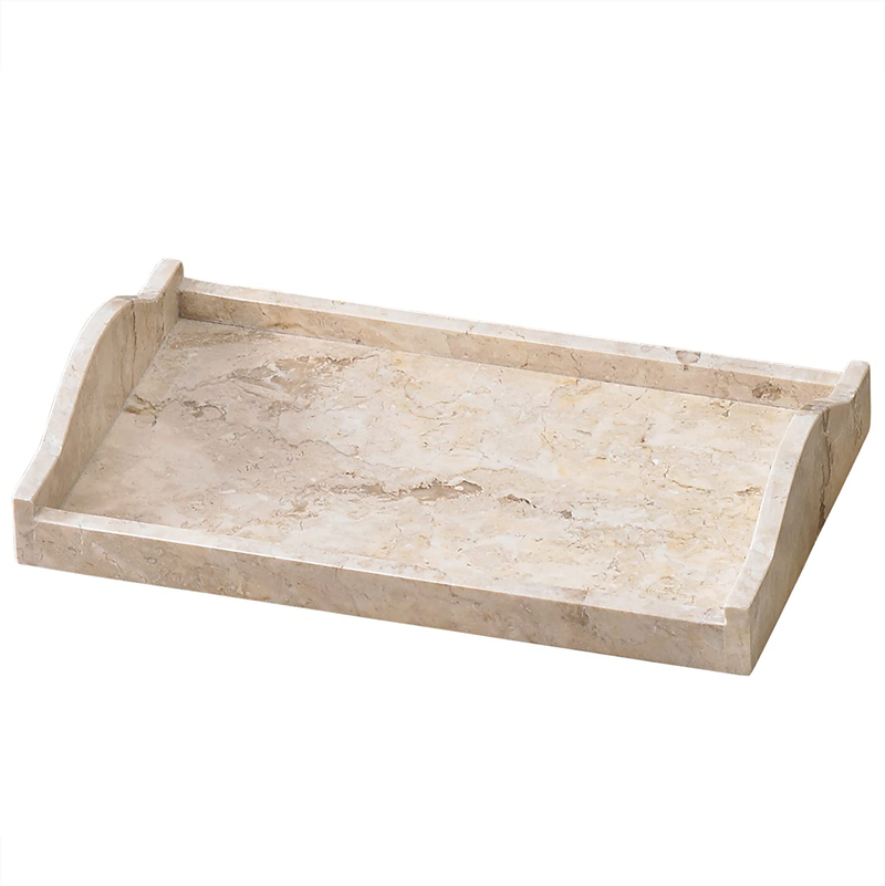Creative Home Natural Champagne Marble Arch Vanity Tray Decorative Tray Jewelry Organizer Candle Holder Countertop Organizer, Beige, Large Home & Garden > Decor > Decorative Trays Creative Home Large Arch Tray  