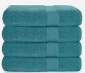 Glamburg Premium Cotton 4 Pack Bath Towel Set - 100% Pure Cotton - 4 Bath Towels 27x54 - Ideal for Everyday use - Ultra Soft & Highly Absorbent - Black Home & Garden > Linens & Bedding > Towels GLAMBURG Teal  