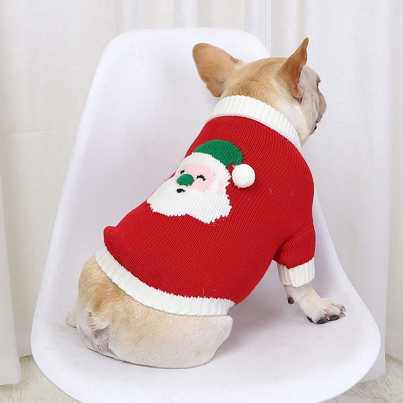Christmas Dog Sweater Cartoon Reindeer Pet Sweaterssanta Claus Knitten Sweater Xmas Winter Knitwear Warm Clothes
