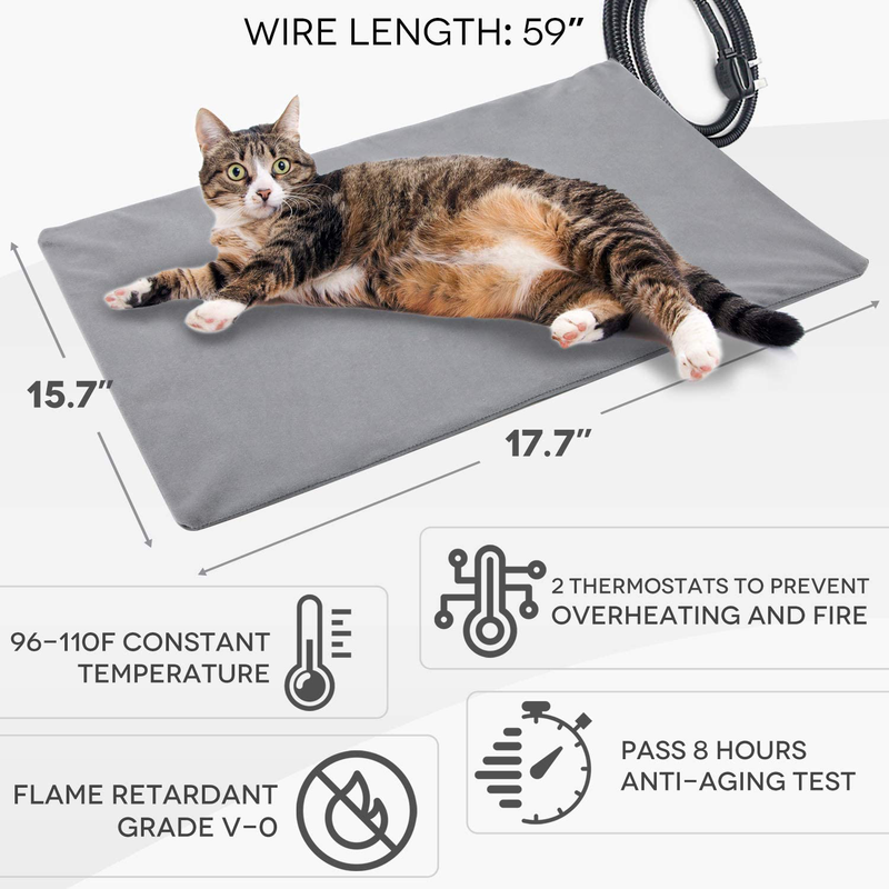 Pet Heating Pad for Cat Dog,Soft Electric Blanket Auto Temperature Control Waterproof Indoor,House Heater Animal Bed Warmer Heated Floor Mat,Whelping Supply for Pregnant New Born Pet Animals & Pet Supplies > Pet Supplies > Cat Supplies > Cat Beds lesotc   