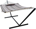 HENG FENG 2 Person Hammock with Cotton Rope,Quilted Fabric Pad,Hardwood Spreader Bar,Hammock with 12 FT Stand,Grey Home & Garden > Lawn & Garden > Outdoor Living > Hammocks HENG FENG Havana Brown  