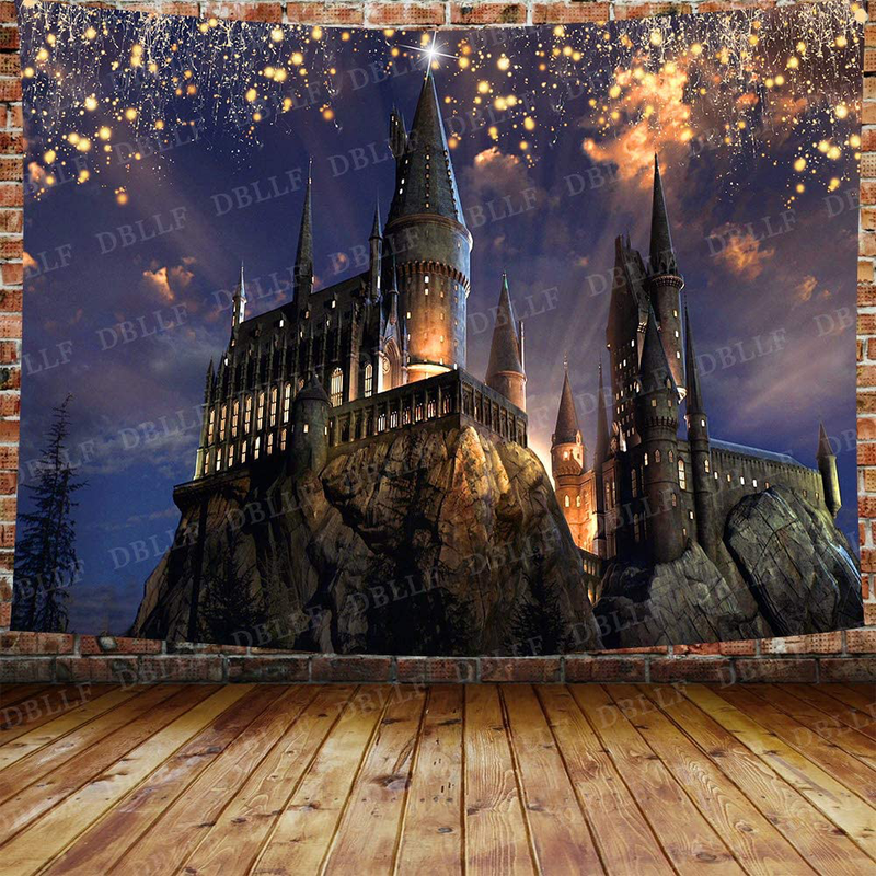 DBLLF Fantasy Castle Tapestry Gothic Style Ancient Castle Lights Forest Magic Night Scenic Wall Hanging,Velvet Decor for Living Room Bedroom Dorm DBZY1421 Home & Garden > Decor > Artwork > Decorative TapestriesHome & Garden > Decor > Artwork > Decorative Tapestries DBLLF 80Wx60L  
