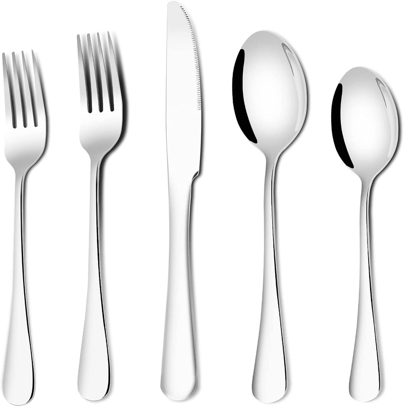 Silverware Set 20 Pieces, MOCAMOLA 20 Pieces Stainless Steel Flatware Cutlery Set, Mirror Polish Cutlery Set, Utensil Sets Service Set for home and kitchen (Silver -Dishwasher Safe) Home & Garden > Kitchen & Dining > Tableware > Flatware > Flatware Sets MOCAMOLA Default Title  