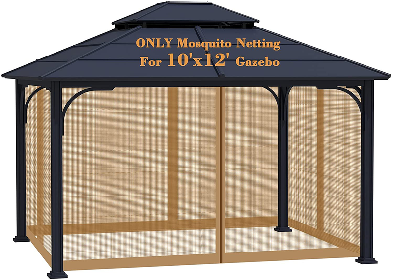 Nitocoby Universal Replacement Gazebo Mosquito Netting Screen Sidewalls Only for 10' x 10' Gazebo Canopy (Khaki, 10x10) Home & Garden > Lawn & Garden > Outdoor Living > Outdoor Structures > Canopies & Gazebos Nitocoby Khaki 10x12 