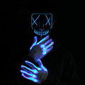 Halloween Led Mask Light Up Scary Mask and Gloves with 3 Lighting Modes for Halloween Cosplay Costume and Party Supplies Apparel & Accessories > Costumes & Accessories > Costumes JOYIN Blue  