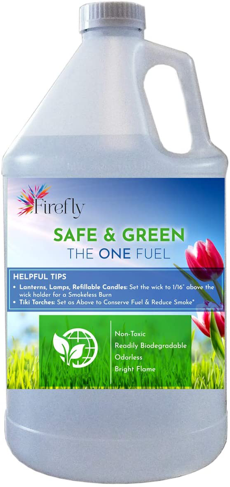 Firefly Kosher Safe and Green Eco-Friendly Lamp Oil - Non Toxic - Biodegradable - Virtually Odorless - Paraffin Alternative - Indoor Outdoor Use - Lamps, Lanterns, Candles, Patio Tiki Torches - 16 Oz Home & Garden > Lighting Accessories > Oil Lamp Fuel Firefly 1 Gallon  