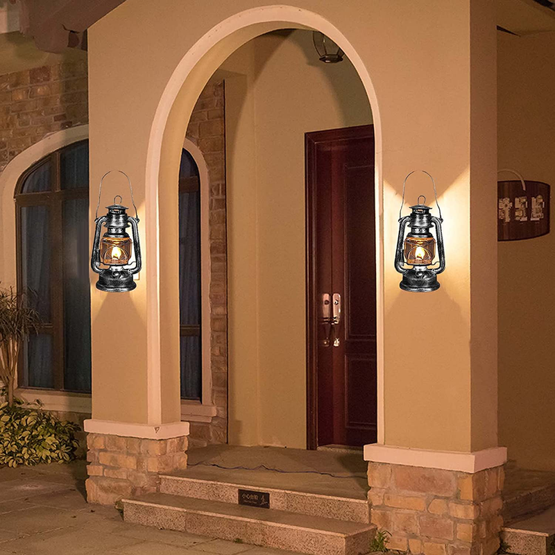 Kerosene Oil Lantern for Indoor Use,1 Oil Lamp and 1 Roll of Wick, Retro Hurricane Oil Lantern for Home Emergency Use (9.45inch Tall)