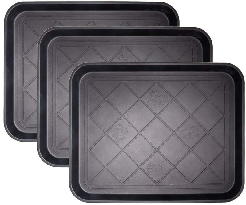 Fasmov Friendly Utility Boot Tray Mat Multi-Purpose Anti-Slip Tray Mat Boots, Dog Food Bowls, Gardening, Laundry, Kitchen, Garage, Entryway, 20" x 15", Pack of 3 Home & Garden > Decor > Decorative Trays Fasmov Default Title  