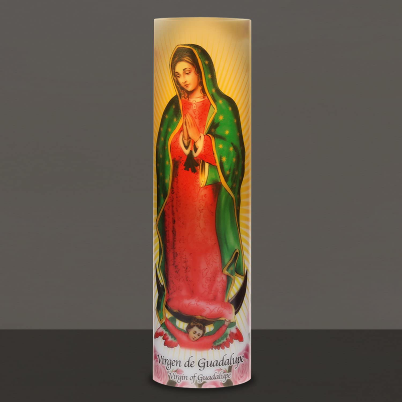 The Virgin of Guadalupe LED Flameless Devotion Prayer Candle, Religious Gift, 6 Hour Timer for More Hours of Enjoyment and Devotion! Dimensions 8.1875" x 2.375" Home & Garden > Decor > Home Fragrances > Candles The Saints Gift Collection   